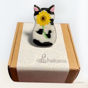 七宝焼－ひまわりとネコ